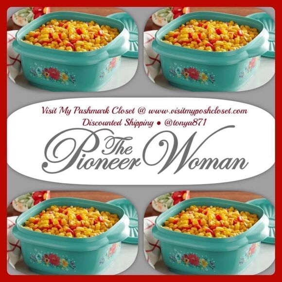 🦋 New Pioneer Woman (4)- Breezy Blossom 5 Cup Food Storage Container with Lids - Picture 1 of 8